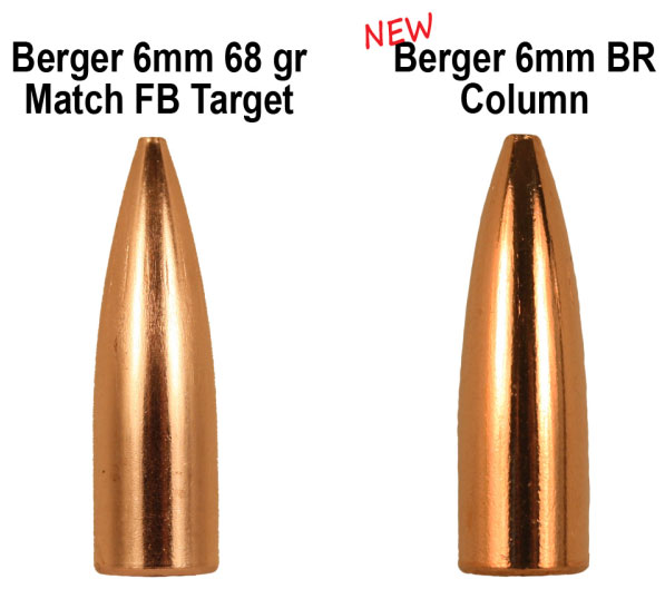 Berger 6mm BR column bullet