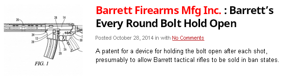 firearms patent blog Barrett hold open