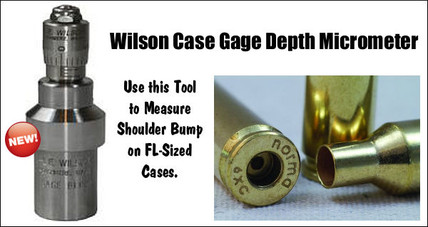 L.E. Wilson Depth Case Gage Gauge Bump Shoulder Headspace